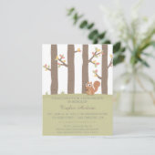 Herbst-Fall-Waldeichhörnchen-Babyparty Einladung (Stehend Vorderseite)