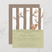 Herbst-Fall-Waldeichhörnchen-Babyparty Einladung (Vorne/Hinten)