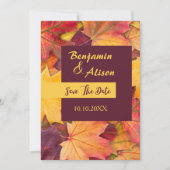 Herbst fallen Ahorn Blätter Hochzeit speichern das Einladung (Vorderseite)