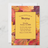 Herbst fallen Ahorn Blätter Hochzeit speichern das Einladung (Rückseite)