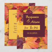 Herbst fallen Ahorn Blätter Hochzeit speichern das