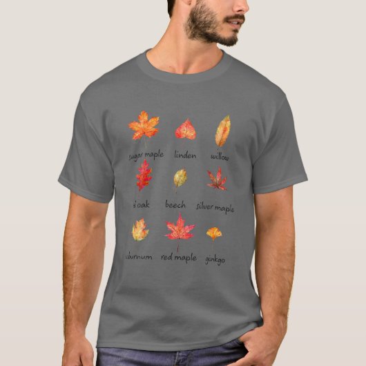 Herbst Fallende Blätter Pattern-Happy Thanksgiving T-Shirt (Vorderseite)