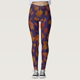 Herbst-fallendes Blätter auf kundenspezifischem Leggings