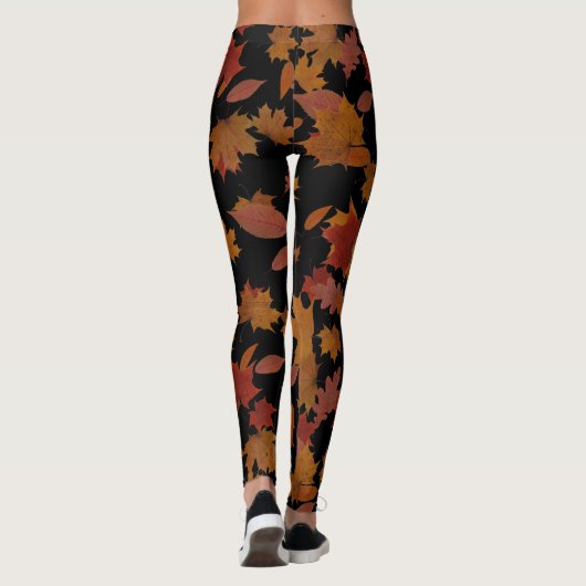 Herbst-fallendes Blätter auf kundenspezifischem Leggings (Rückseite)