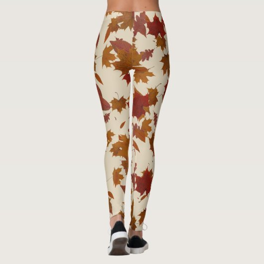 Herbst-fallendes Blätter auf kundenspezifischer Leggings (Rückseite)