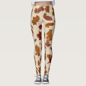 Herbst-fallendes Blätter auf kundenspezifischer Leggings (Vorderseite)
