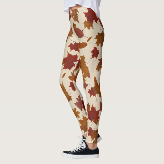 Herbst-fallendes Blätter auf kundenspezifischer Leggings (Links)