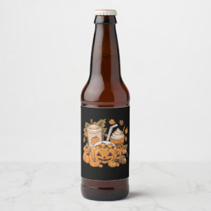 Herbst Familie Halloween Erntedankfest Niedlich He Bierflaschenetikett