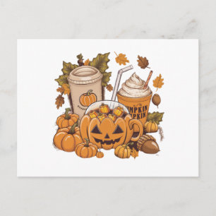 Herbst Familie Halloween Erntedankfest Süßer Herbs Postkarte