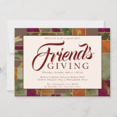 Herbst Fans des Goldenen Burgunder Marmor Abendess Einladung (Vorderseite)