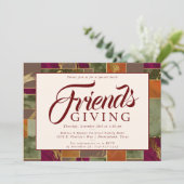 Herbst Fans des Goldenen Burgunder Marmor Abendess Einladung (Stehend Vorderseite)