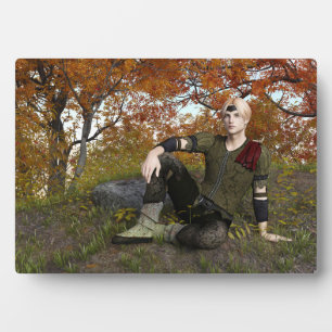 Herbst-Fantasie-Prinz-Wald-Porträt Fotoplatte