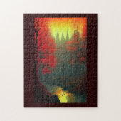 Herbst Fantasy World Schwert in Bodenfeuerbestände Puzzle (Vertikal)
