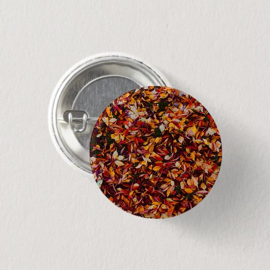 Herbst-Farb-Blattwerk-Blätter-Foto-Pin Button (Vorne & Hinten)