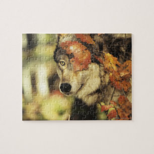 Herbst-Farbe des Wolf-(Canis Lupus)   Puzzle