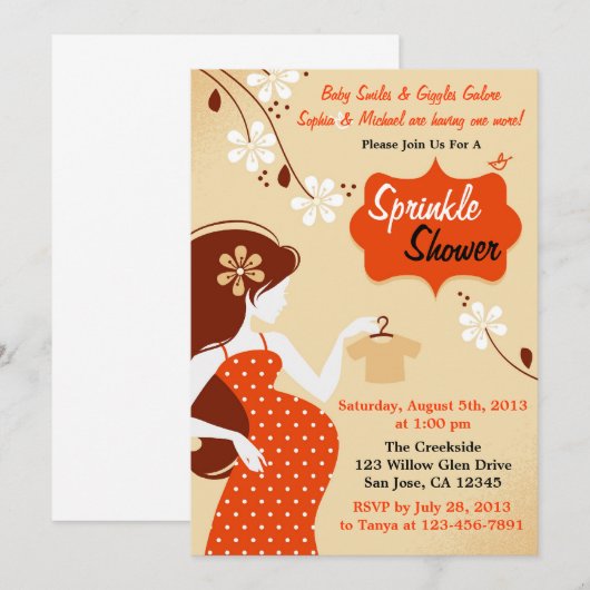 Herbst-Farben besprühen Duschen-Einladung Einladung (Vorne/Hinten)