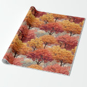 Herbst farbenfrohe Bäume Geschenkpapier (Ungerollt)
