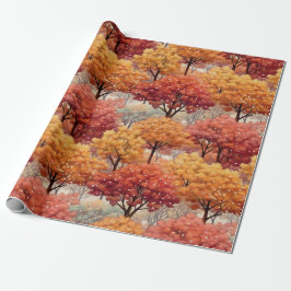 Herbst farbenfrohe Bäume Geschenkpapier