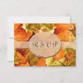 Herbst farbenfrohe Blätter UAWG Hochzeitseinladung RSVP Karte (Rückseite)