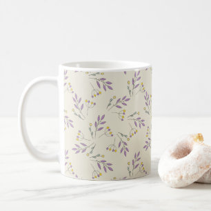 Herbst Farbige lila Blattstruktur Kaffeetasse