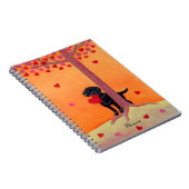 Herbst-Farbschwarzes Labrador Notizblock (Rechte Seite)