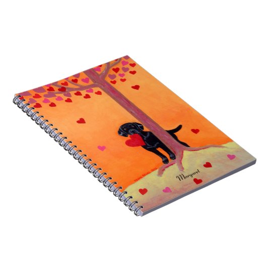 Herbst-Farbschwarzes Labrador Notizblock (Rechte Seite)