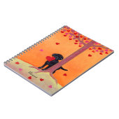 Herbst-Farbschwarzes Labrador Notizblock (Linke Seite)