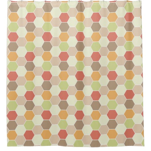 Herbst färbt Bienenwaben-Muster Duschvorhang (Vorderseite)