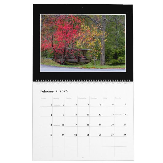 Herbst färbt Monatskalender 2018 Kalender (Feb 2026)
