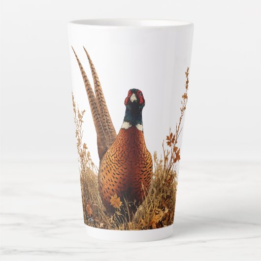 Herbst-Fasan-Ölgemälde Milchtasse (Vorderseite)