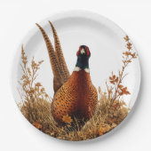 Herbst-Fasan-Ölgemälde  Pappteller (Vorderseite)