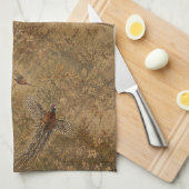 Herbst-Fasanenflug Geschirrtuch (Viertel Falte)