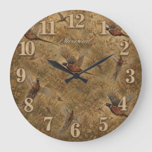 Herbst-Fasanenflug Große Wanduhr