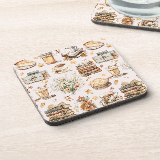 Herbst Favorit Essential Ästhetische Muster Getränkeuntersetzer (Linke Seite)