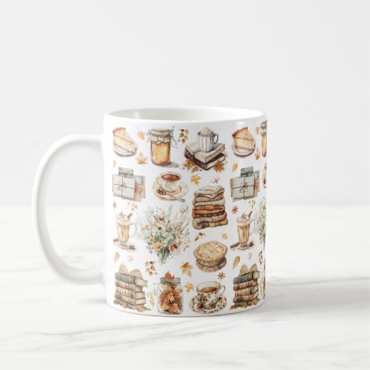 Herbst Favorit Essential Ästhetische Muster Kaffeetasse (Links)