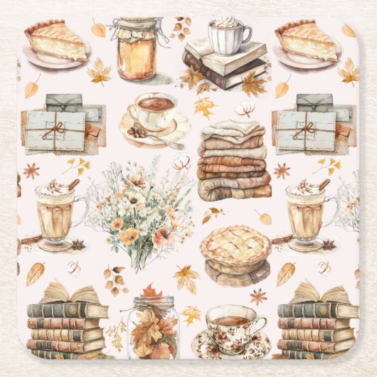 Herbst Favorit Essential Ästhetische Muster Rechteckiger Pappuntersetzer (Vorderseite)