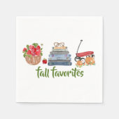 Herbst Favorites Äpfel Bücher Red Wagens Pumpkins Serviette (Vorderseite)