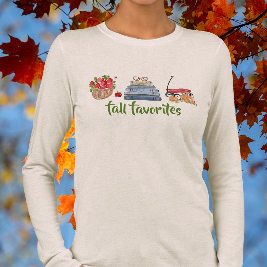 Herbst Favorites Äpfel Bücher Red Wagens Pumpkins Tri-Blend Shirt