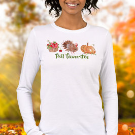 Herbst Favorites Watercolor Äpfel Türkei Pumpkin Tri-Blend Shirt