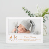 Herbst Fawn Foto Geburtsankündigung Ankündigung (Stehend Vorderseite)