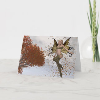 Herbst Fee Design 1 - Fantasy Grußkarte Karte