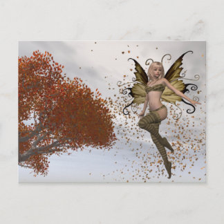 Herbst Fee Design 1 - Fantasy Postcard Postkarte