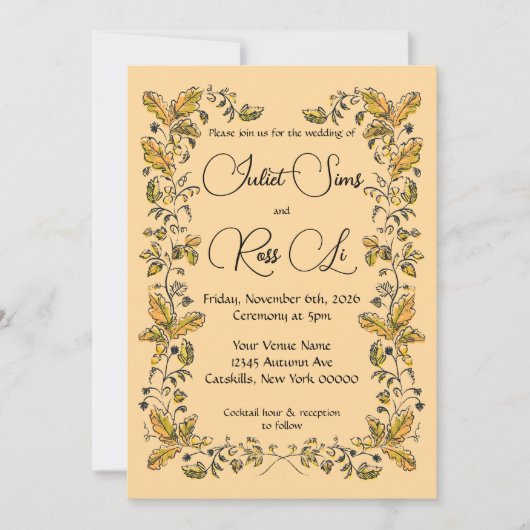 Herbst-Fee-Einladung Einladung (Vorderseite)