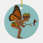 Herbst-Fee Keramik Ornament (Vorne)