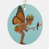 Herbst-Fee Keramik Ornament (Links)
