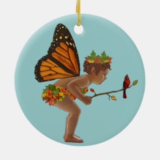 Herbst-Fee Keramik Ornament