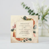 Herbst Feel Elegante Hochzeit am Florischen Platz Einladung (Stehend Vorderseite)