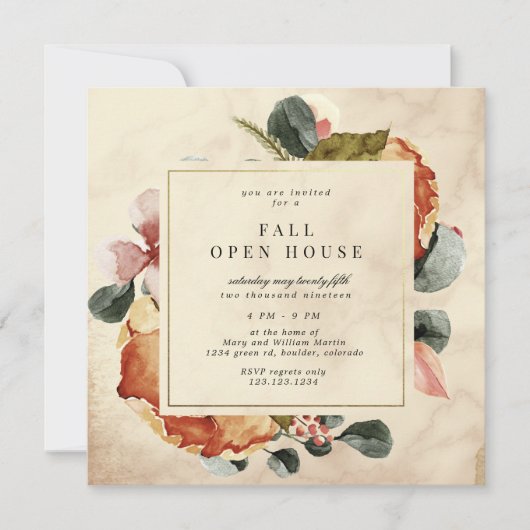 Herbst Feel Elegantes Open House Einladung (Vorderseite)