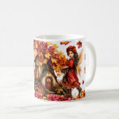 Herbst-Feencottage mit Waldfeen Kaffeetasse (VorderseiteRechts)