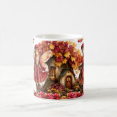 Herbst-Feencottage mit Waldfeen Kaffeetasse (Mittel)